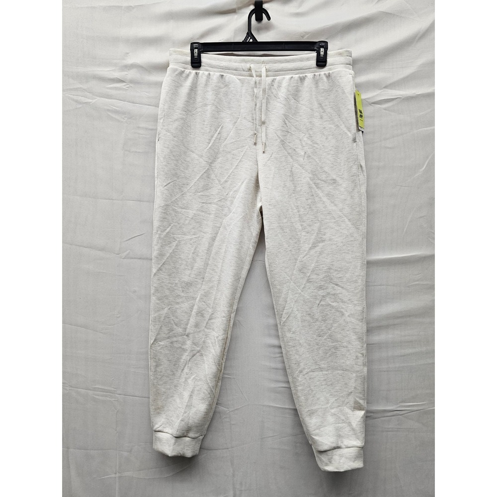 All in Motion Womens High Rise Jogger Pants Cream Polyester Blend Size XL